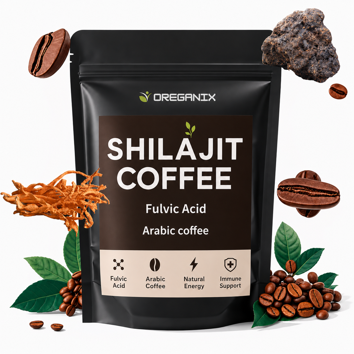 The Oreganix Shilajit Coffee – Instant Coffee with Himalayan Shilajit (30 Servings)