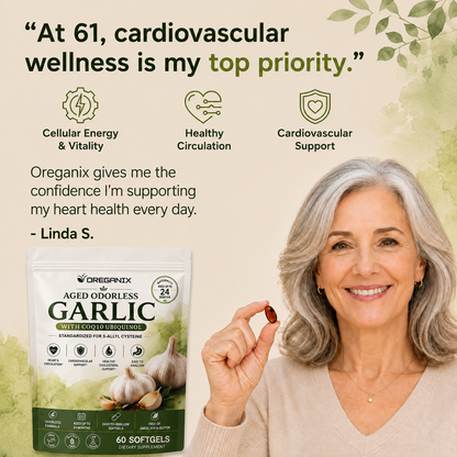 Oreganix™ Aged Odorless Garlic Softgels - Promotes Cardiovascular Vitality