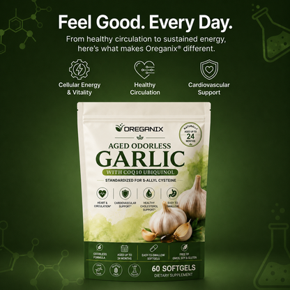 Oreganix™ Aged Odorless Garlic Softgels - Promotes Cardiovascular Vitality
